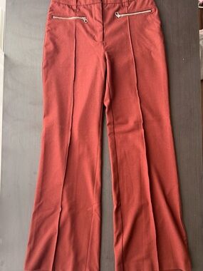 Little Moon Rust-Brown Lined Waistband Skirt